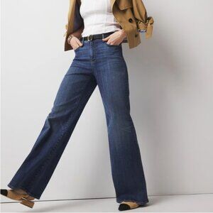 White House Black Market Extra High Rise Wide Leg Everyday Soft Blue Jean